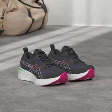 ASICS Women's Gel-Cumulus 25 Running Shoes, 7, Black/Pink Rave