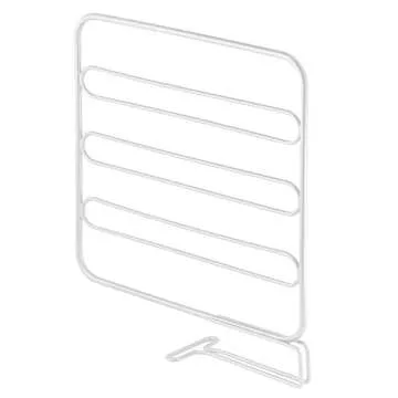 mDesign Versatile Metal Wire Closet Shelf Divider and Separator for Storage and Organization in Bedroom, Bathroom, Kitchen and Office Shelves - Easy Install, 4 Pack - White