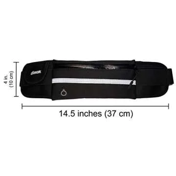 dimok Running Belt Waist Pack - Water Resistant Runners Belt Fanny Pack for Hiking Fitness – Adjustable Running Pouch for Phones iPhone Android