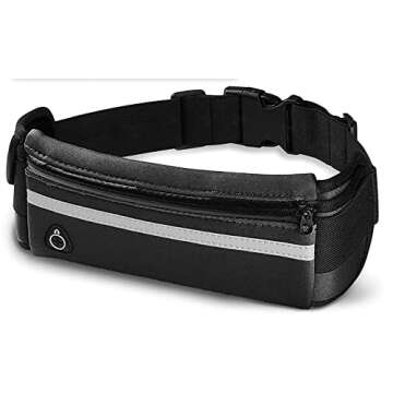 dimok Running Belt Waist Pack - Water Resistant Runners Belt Fanny Pack for Hiking Fitness – Adjustable Running Pouch for Phones iPhone Android
