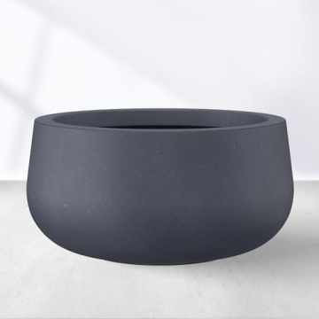 Kante 15.7" Dia Round Concrete Planter - Elegant Design for Indoor & Outdoor Use