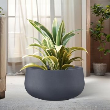 Kante 15.7" Modern Concrete Planter with Drainage Hole