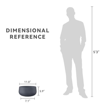 Kante 15.7" Modern Concrete Planter with Drainage Hole