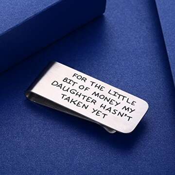 CJ&M Money Clip For Dad, for The Little Bit Of Money My Daughter Hasn't Taken Father Money Clip,Father of the Bride Gift,Father's Day Gift from Daughter