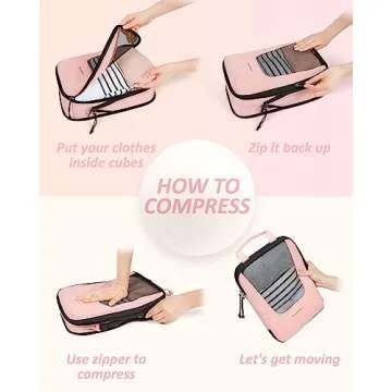 BAGSMART 6 Set Compression Packing Cubes for Travel