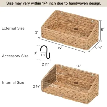Water Hyacinth Wall Baskets for Stylish Home Storage