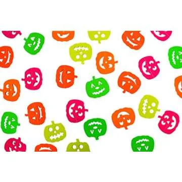Midnight Glo Halloween Decoration 78ft Neon Pumpkin Garland Wall Hanging Decorations for Halloween Blacklight Reactive UV Glow Party (6 Pack)