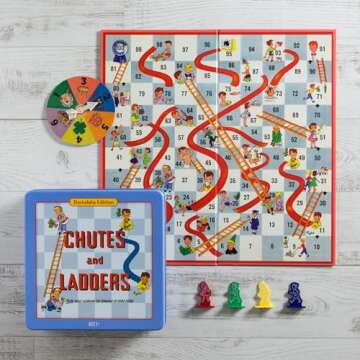 WS Game Company Chutes and Ladders Nostalgia Edition Board Game in Collectible Tin