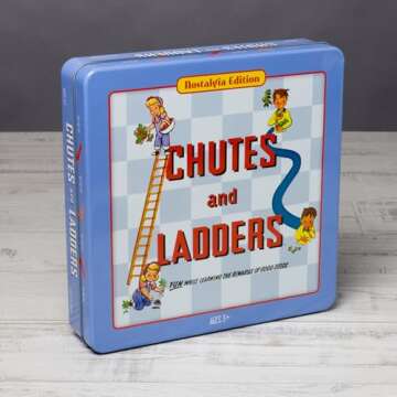 WS Game Company Chutes and Ladders Nostalgia Edition Board Game in Collectible Tin