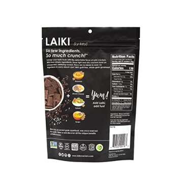 LAIKI Black Rice Crackers - Gluten Free Snacks - Deliciously Light and Airy Crunch - Allergen-Friendly, Vegan, Non-GMO Verified, FODMAP Friendly Rice Crackers Red Rice - 0.74 Ounce Bag (Pack of 12)
