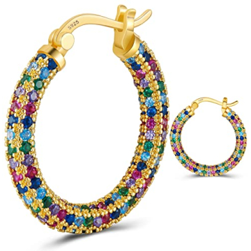 Elegant 925 Sterling Silver Gold-Plated Hoop Earrings