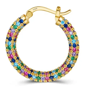 Elegant 925 Sterling Silver Gold-Plated Hoop Earrings