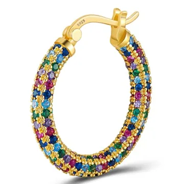 Elegant 925 Sterling Silver Gold-Plated Hoop Earrings