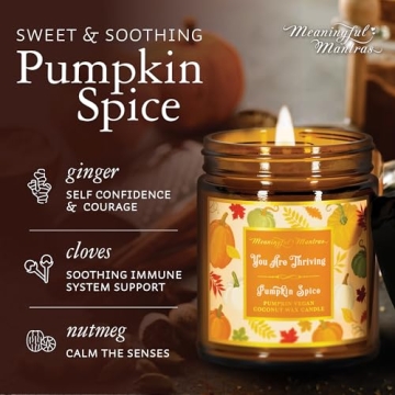Pumpkin Spice Aromatherapy Candle with Real Essential Oils | Non-Toxic Long Lasting