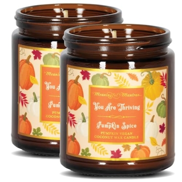 Pumpkin Spice Aromatherapy Candle with Real Essential Oils | Non-Toxic Long Lasting