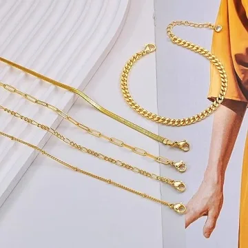 Picuzzy 5PCS Gold Bracelets Set for Women - Stylish Jewelry