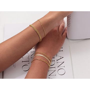 Picuzzy 5PCS Gold Bracelets Set for Women - Stylish Jewelry