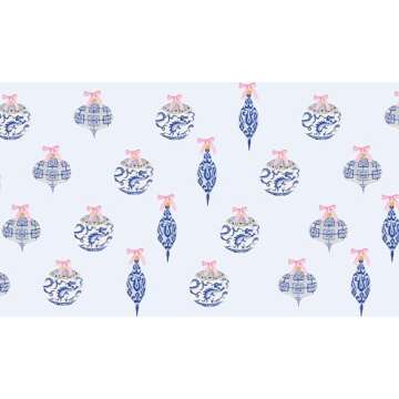 Elegant Watercolor Holiday Gift Wrap with Chinoiserie Designs