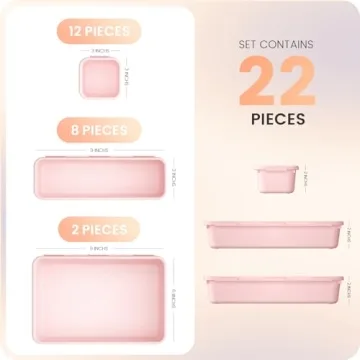 A-LUGEI 22PC Pink Desk Drawer Organizer Kit - Versatile Storage