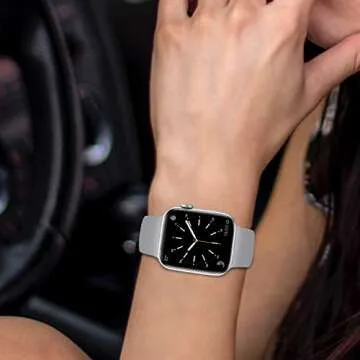 Band4u Pack 4 Silicone Bands Compatible with Apple Watch Band 41mm 45mm 38mm 40mm 42mm 44mm,Soft Silicone Replacement Bands Compatible with iWatch Series 7/6/5/4/3/2/1 SE