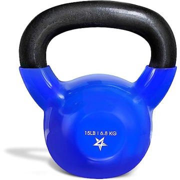 Yes4All 15 lb Kettlebell Weight Vinyl Coated Cast Iron for Dumbbell Weights Exercises, Gym, Fitness,...
