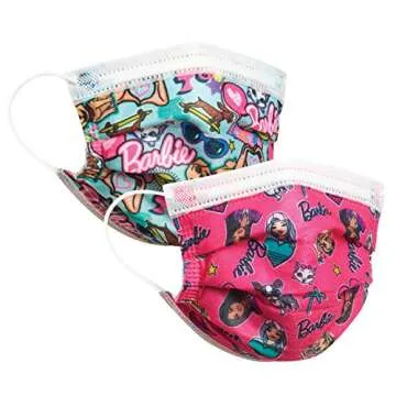 Children’s Single Use Face Mask, Barbie, 14 count, small, Ages 2 - 7, Kids Toys for Ages 2 Up by Just Play