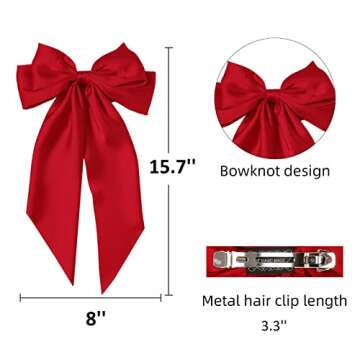 Stunning Tobeffect Hair Bows for Women – 2 Pack Red Green