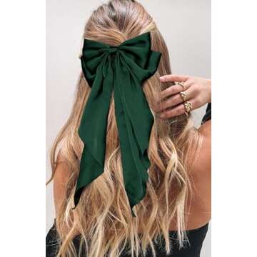 Stunning Tobeffect Hair Bows for Women – 2 Pack Red Green