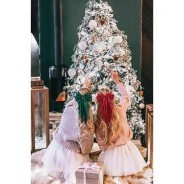 Stunning Tobeffect Hair Bows for Women – 2 Pack Red Green