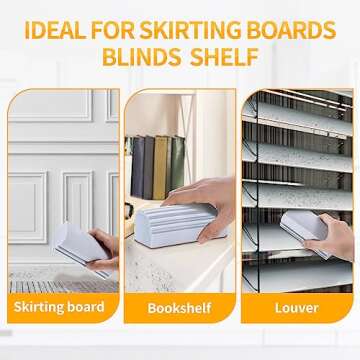 COBETE Damp Clean Duster Sponge,4pack Magic Sponge Eraser,Reusable Damp Dusting Sponge Household Cleaning for Blinds, Glass, Baseboards,Radiators,Window Track Grooves(Grey)