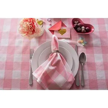DII Pink & White Buffalo Check Napkin Set - 6 Pieces