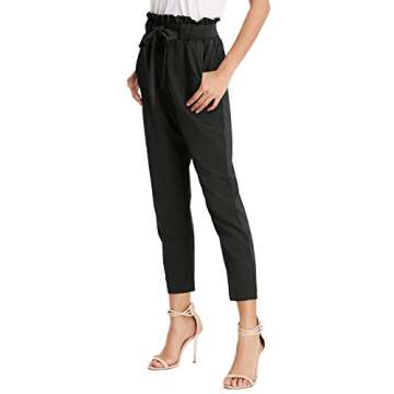 GRACE KARIN Women's Slim Straight Leg Teens Pants with Pockets M Black
