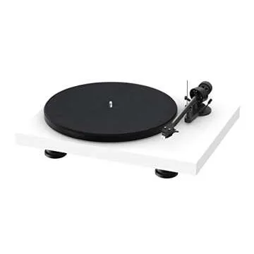 Pro-Ject Debut Carbon EVO, Audiophile Turntable with Carbon Fiber tonearm, Electronic Speed Selection and pre-Mounted Sumiko Rainier Phono Cartridge (Satin White)