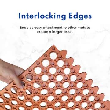 New Star Foodservice 533517 Commercial Grade Grease Resistant Anti-Fatigue Rubber Floor Mat, 36" x 60", Black