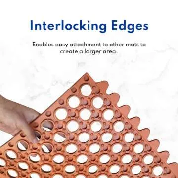 New Star Foodservice 533517 Commercial Grade Grease Resistant Anti-Fatigue Rubber Floor Mat, 36" x 60", Black