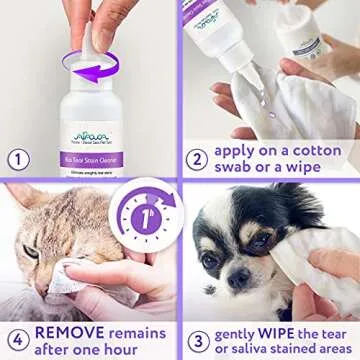 Arava Natural Tear and Stain Remover for Dogs and Cats - Effective Solution with 26 Dead Sea Minerals, Removes and Prevents Eye and Saliva Stains