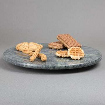 Elegant Creative Home Natural Green Marble Lazy Susan 12 Inch