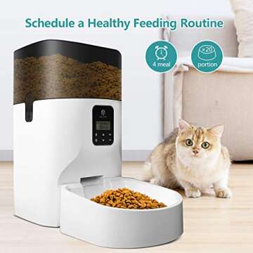 Automatic Cat Feeder, 7L Food Dispenser for Cats and Dogs, Portion Control, Voice Recorder, Programm...