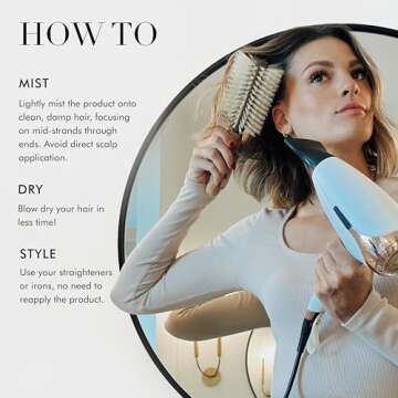 Goldie Locks Blow Dry Spray, 450° Style Extender for Hair & Extensions, Hydrating Blowdry Mist, Ultimate 4-in-1 Heat Styling Protection Powered by SMP-4 Technology, 4 Fl Oz