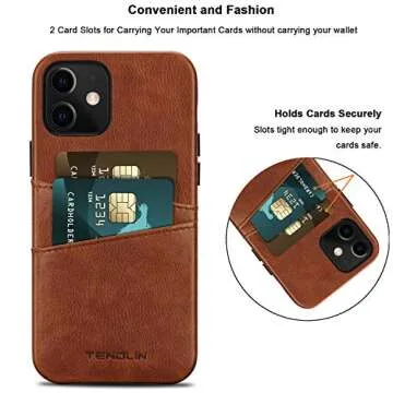 TENDLIN iPhone 12 Case/iPhone 12 Pro Leather Wallet Case with Card Slot Compatible with iPhone 12 and iPhone 12 Pro (Brown)