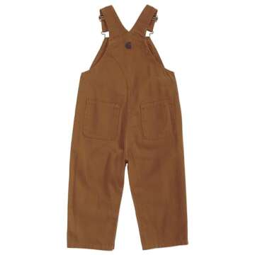 Carhartt Little Boys' Toddler Canvas Bib Overall, Carhartt Brown, 2T