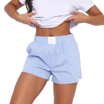 Y2k Women's Plaid Pajama Shorts - Elastic Waist Checkered Bottoms for Summer