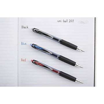 Uni-ball Signo 207 Retractable Gel Pen, 0.7mm Medium Point, Black, Pack of 10
