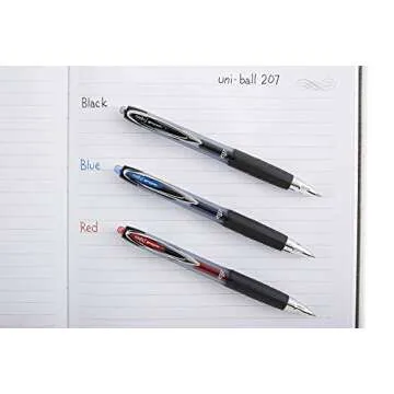 Uni-ball Signo 207 Retractable Gel Pen, 0.7mm Medium Point, Black, Pack of 10