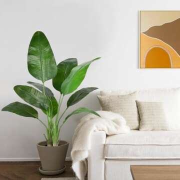 Aphighjoy Bird of Paradise Artificial Plant - Fake Plants Areca Palm Tree, No Need Styling Faux Trop...