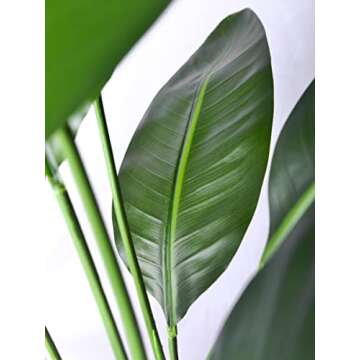Aphighjoy Bird of Paradise Artificial Plant - Fake Plants Areca Palm Tree, No Need Styling Faux Tropical Palm Potted Tree for Home Office Decor (4FT-1Pack, Upgraded Bird of Paradise)