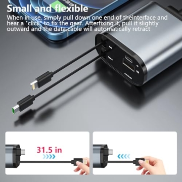 Retractable Car Charger 4 in 1 Fast Charging Solution