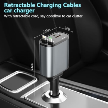 Retractable Car Charger 4 in 1 Fast Charging Solution