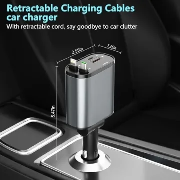 Retractable Car Charger 4 in 1 Fast Charging Solution