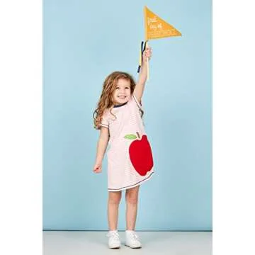 Mud Pie Girls' One Size Apple T-Shirt Dress